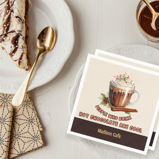 Hot Chocolate Cool People Custom Name Napkin