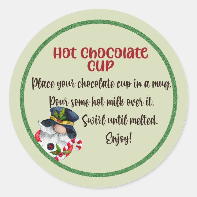 HOT CHOCOLATE CUP Cocoa bomb, cocoa bomb label (Front)