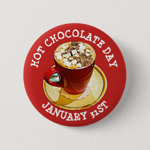 Hot Chocolate Day January 31st Holidays Button