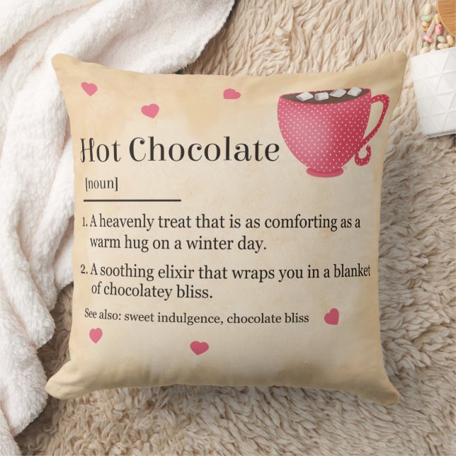 Hot Chocolate Dictionary Definition Cushion (Blanket)