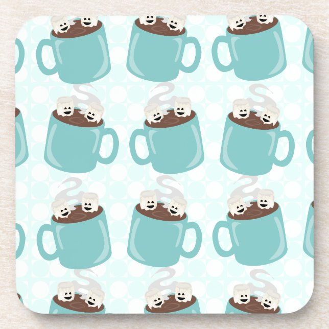Hot Chocolate Happiness Pattern Coaster (Front)