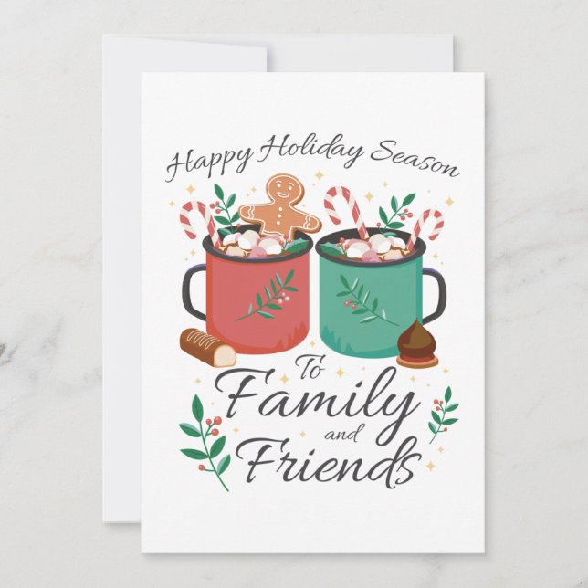 HOT CHOCOLATE HOLIDAY DRINKS, HAPPY HOLIDAY SEASON CARD (Front)