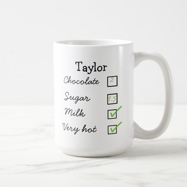 Hot chocolate / hot cocoa personal preference mug (Right)