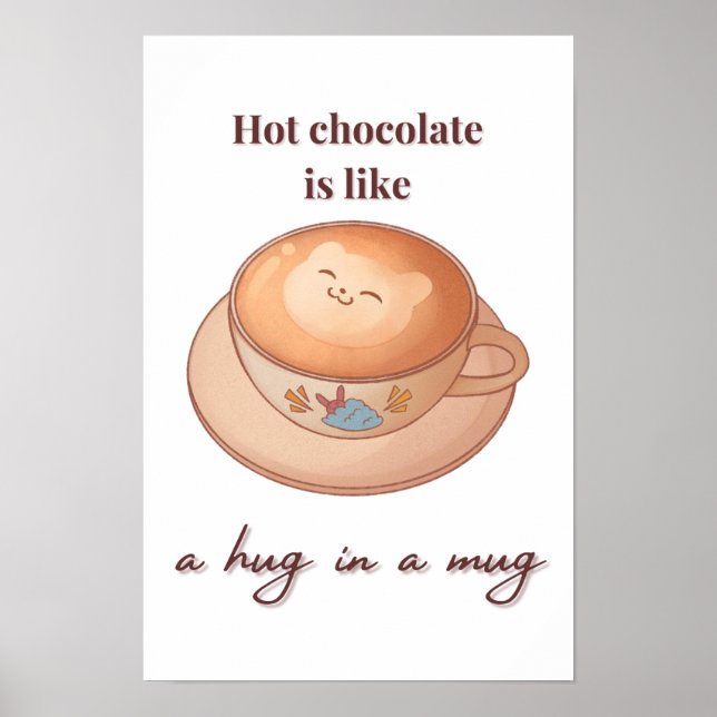 hot chocolate is a hug in a mug poster (Front)