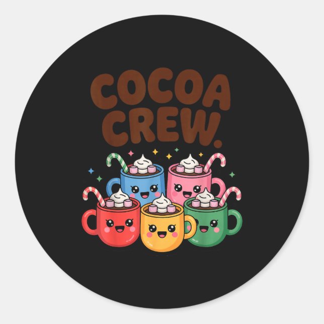 Hot Chocolate Matching Pajamas Cocoa Crew Cute Chr Classic Round Sticker (Front)