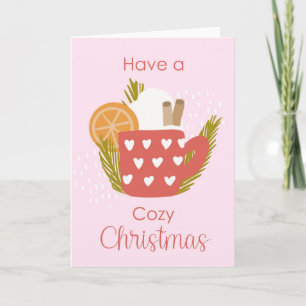Hot Chocolate Mug Christmas Holiday Greeting Card