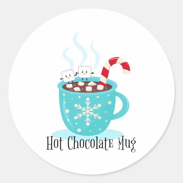 Hot Chocolate Mug Classic Round Sticker (Front)