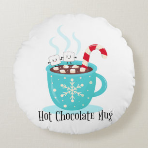 Hot Chocolate Mug Round Cushion