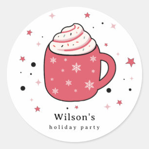 Hot Chocolate Retro Vibes Classic Round Sticker