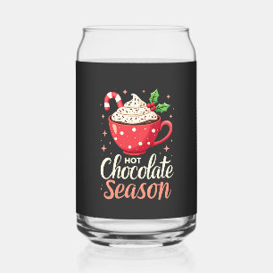 Hot Chocolate Season Christmas Lovers Can Glass