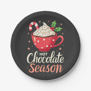 Hot Chocolate Season Christmas Lovers Paper Plate