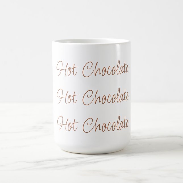 Hot Chocolate Simple Stylish Script Typography Coffee Mug (Center)