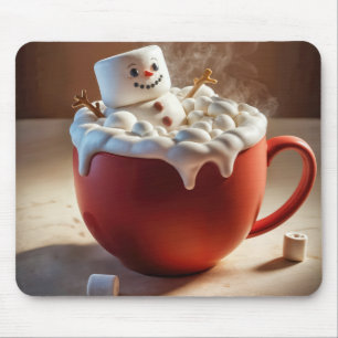 Hot Chocolate Snowman Mouse Pad