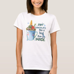 Hot Chocolate Unicorn Cosy Unicorn Winter T-Shirt