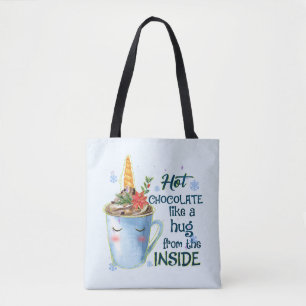 Hot Chocolate Unicorn Cosy Unicorn Winter Tote Bag