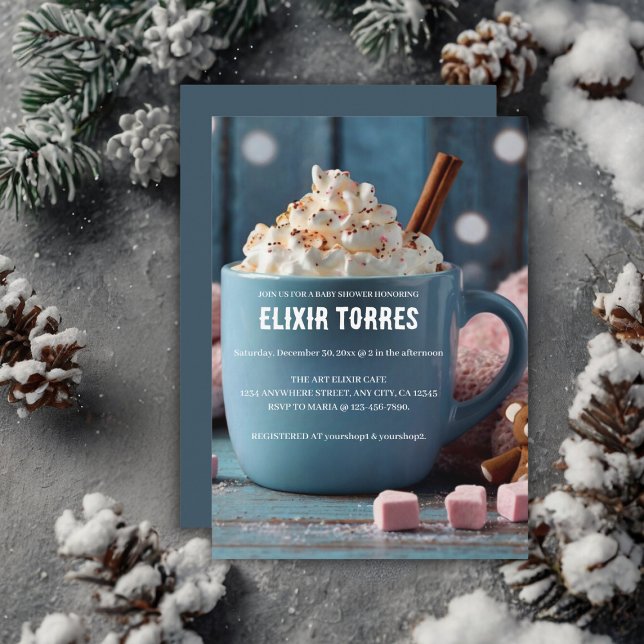 Hot Chocolate w/ Whipped Cream Cosy Baby Shower Invitation (Creator Uploaded)