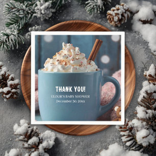 Hot Chocolate w/ Whipped Cream Cosy Baby Shower Napkin