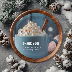 Hot Chocolate w/ Whipped Cream Cosy Baby Shower Paper Plate
