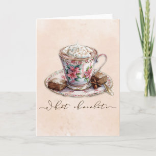 Hot Chocolate watercolor Card