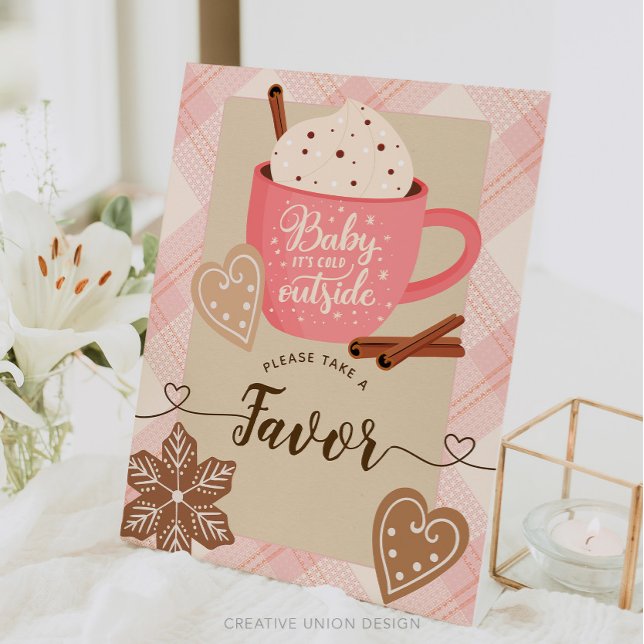 Hot Chocolate Winter Baby Shower Girl Favours Sign (Creator Uploaded)
