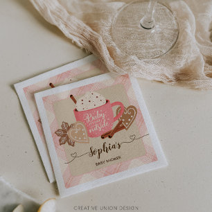 Hot Chocolate Winter Baby Shower Girl  Napkin