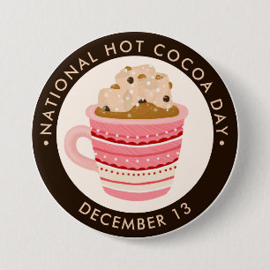 Hot Chocolate with marshmallows and chips 7.5 Cm Round Badge