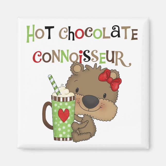 Hot ChocolateConoisseur Girl Bear Magnet (Front)
