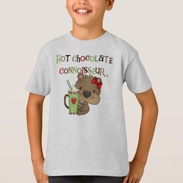 Hot ChocolateConoisseur Girl Bear T-Shirt (Front)