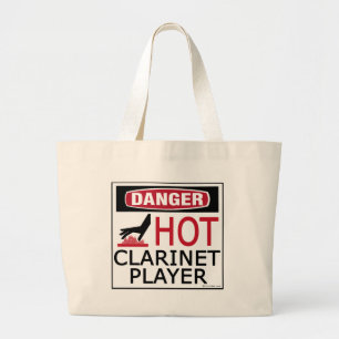 Hot Clarinet Player Large Tote Bag