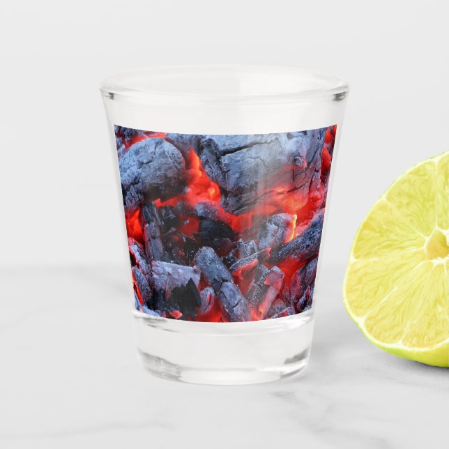 Hot coals shot glass (Front)