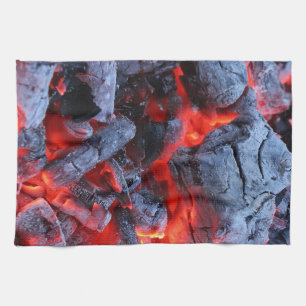 Hot coals tea towel