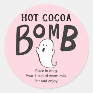 Hot Coco Bomb Pink Baby Shower Ghost Classic Round Sticker