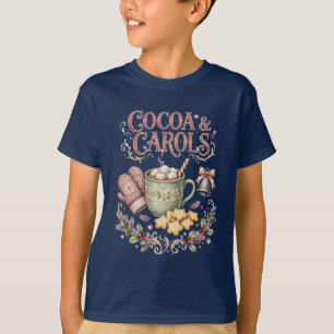 Hot Cocoa and Carols Vintage Watercolor png Art T-Shirt