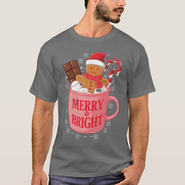 Hot Cocoa and Christmas Movies Christmas retro T-Shirt (Front)
