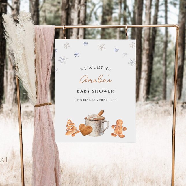 Hot Cocoa and Cookies Baby Shower Welcome Poster (Creator Uploaded)