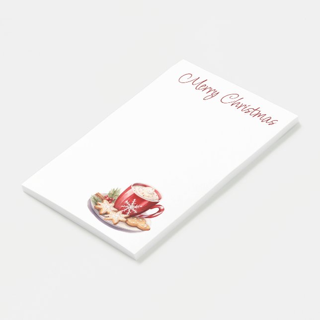 Hot Cocoa and Cookies Christmas Post-it Notes (Angled)