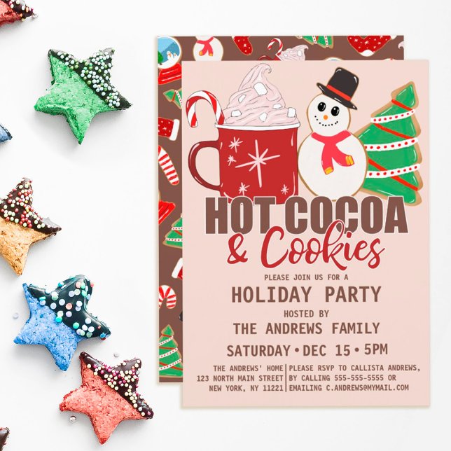 Hot Cocoa and Cookies Quote Cute Holiday Invitation (Creator Uploaded)