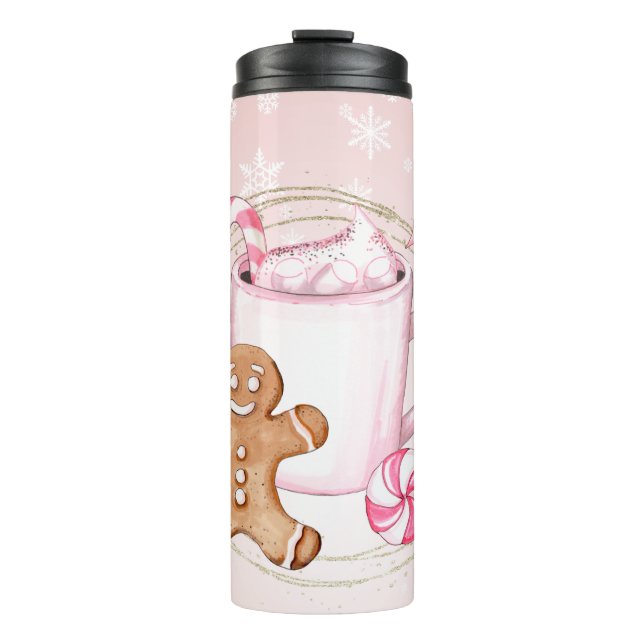 Hot Cocoa and Ginger cookie Travel Mugs  (Front)