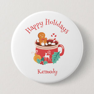 Hot Cocoa and Gingerbread 7.5 Cm Round Badge
