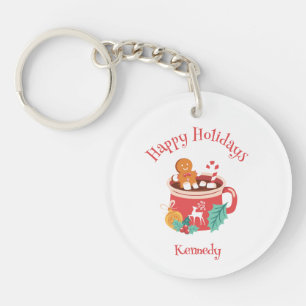 Hot Cocoa and Gingerbread Key Ring