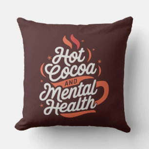 Hot Cocoa and Mental Health Personalised Cushion