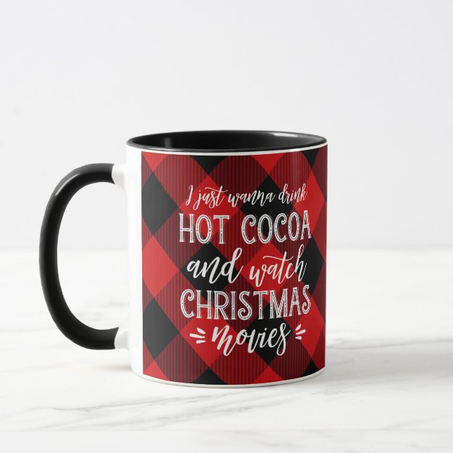 Hot Cocoa and Movies | Red | Christmas Mug (Left)
