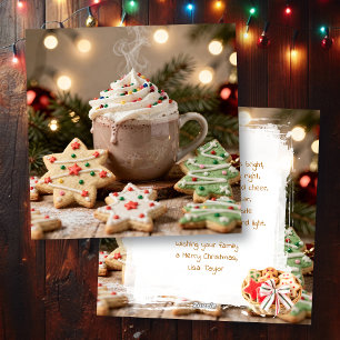 Hot Cocoa and Sugar Cookies Christmas Holiday Card