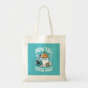 Hot Cocoa and Winter Charm - Snow Fall Cocoa Calls Tote Bag