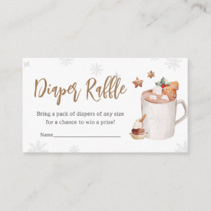 Hot Cocoa Baby Its Cold Outside Diaper Raffle Enclosure Card