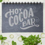 Hot Cocoa Bar Chalkboard  Kitchen Towel<br><div class="desc">This chalkboard hot cocoa kitchen towel features chalk hand lettering that says "Hot Cocoa Bar" on a black background.  The lettering features decorative swashes and ornamental swirls. The top of the towel is black and white check.</div>