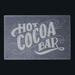 Hot Cocoa Bar Chalkboard Reversable Laminated Place Mat<br><div class="desc">This chalkboard hot cocoa bar serving tray features chalk hand lettering that says "Hot Cocoa Bar" on a faux chalkboard background.  The lettering features decorative swashes and ornamental swirls. The back has a black and white check design with another chalkboard design.</div>