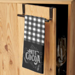 Hot Cocoa Bar Chalkboard  Tea Towel<br><div class="desc">This chalkboard hot cocoa kitchen towel features chalk hand lettering that says "Hot Cocoa" on a black background.  The lettering features decorative swashes and ornamental swirls. The top of the towel is black and white check.</div>