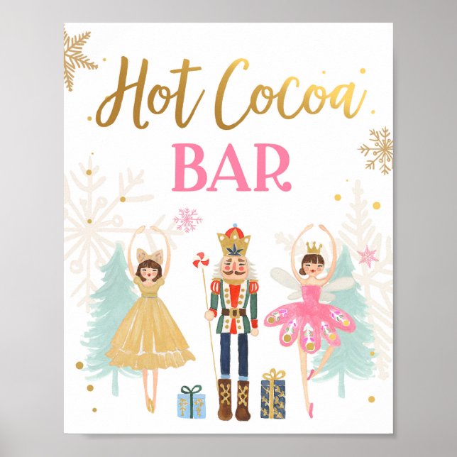 Hot Cocoa Bar Chocolate Nutcracker Ballerina Girl Poster (Front)