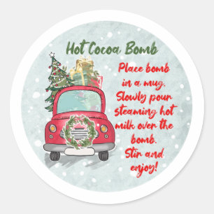 Hot cocoa bomb sticker, hot chocolate bomb label